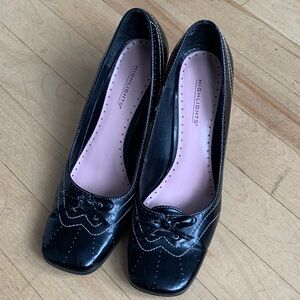 Preppy black and pink heels